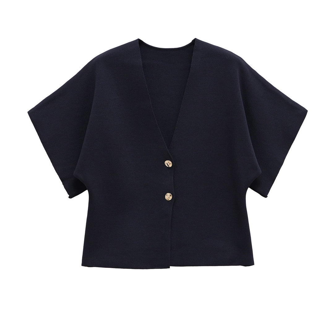 Damen leichte Strickjacke mit elegantem V-Ausschnitt und luxuriösen Knopfdetails W&W Mode