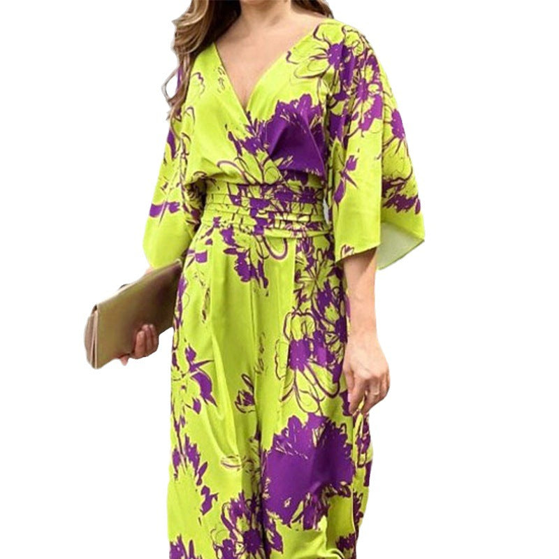 Damen Eleganter Jumpsuit mit floralem Muster W&W Mode