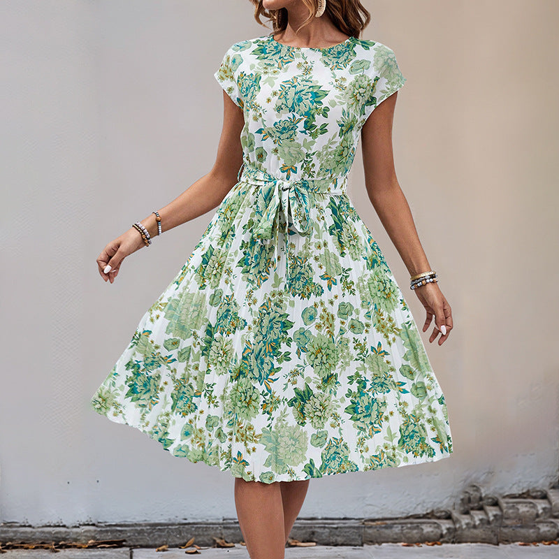 Damen Midikleid mit asymmetrischem Schnitt und modischem Bindegürtel W&W Mode
