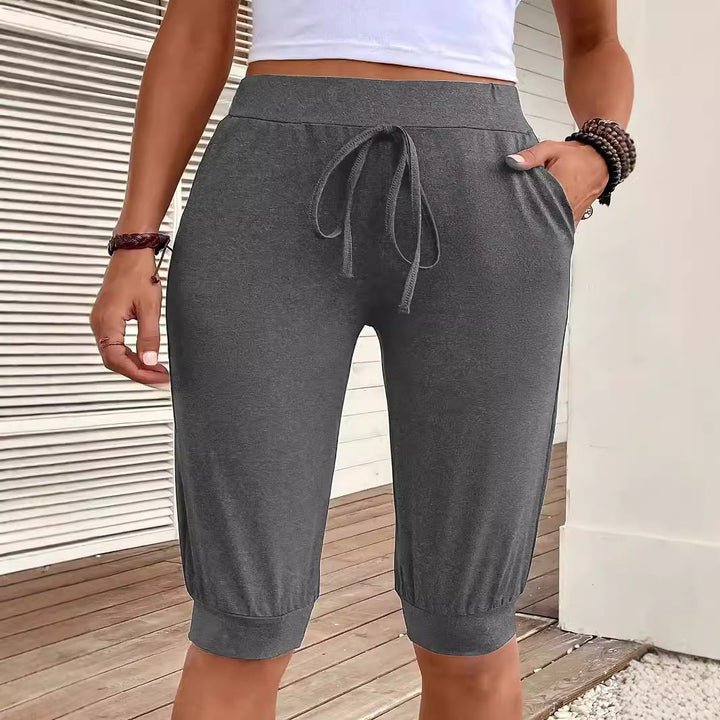 Damen Sportliche Kapuhosen im lässigen Design mit dekorativem Kordelzug W&W Mode