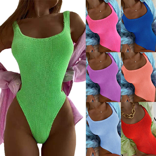 Damen Schwimmanzug mit hochgeschlossenem Schnitt und strukturiertem Material W&W Mode