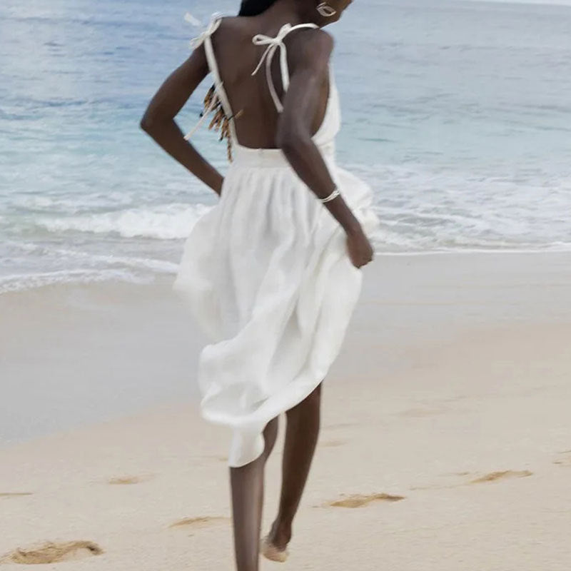 Damen Maxikleid mit verstellbaren Trägern und eleganter Taillierung W&W Mode
