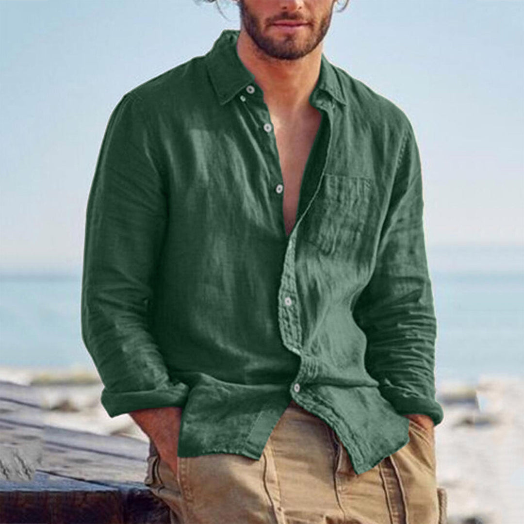 Herren Leichtes Leinenhemd W&W Mode