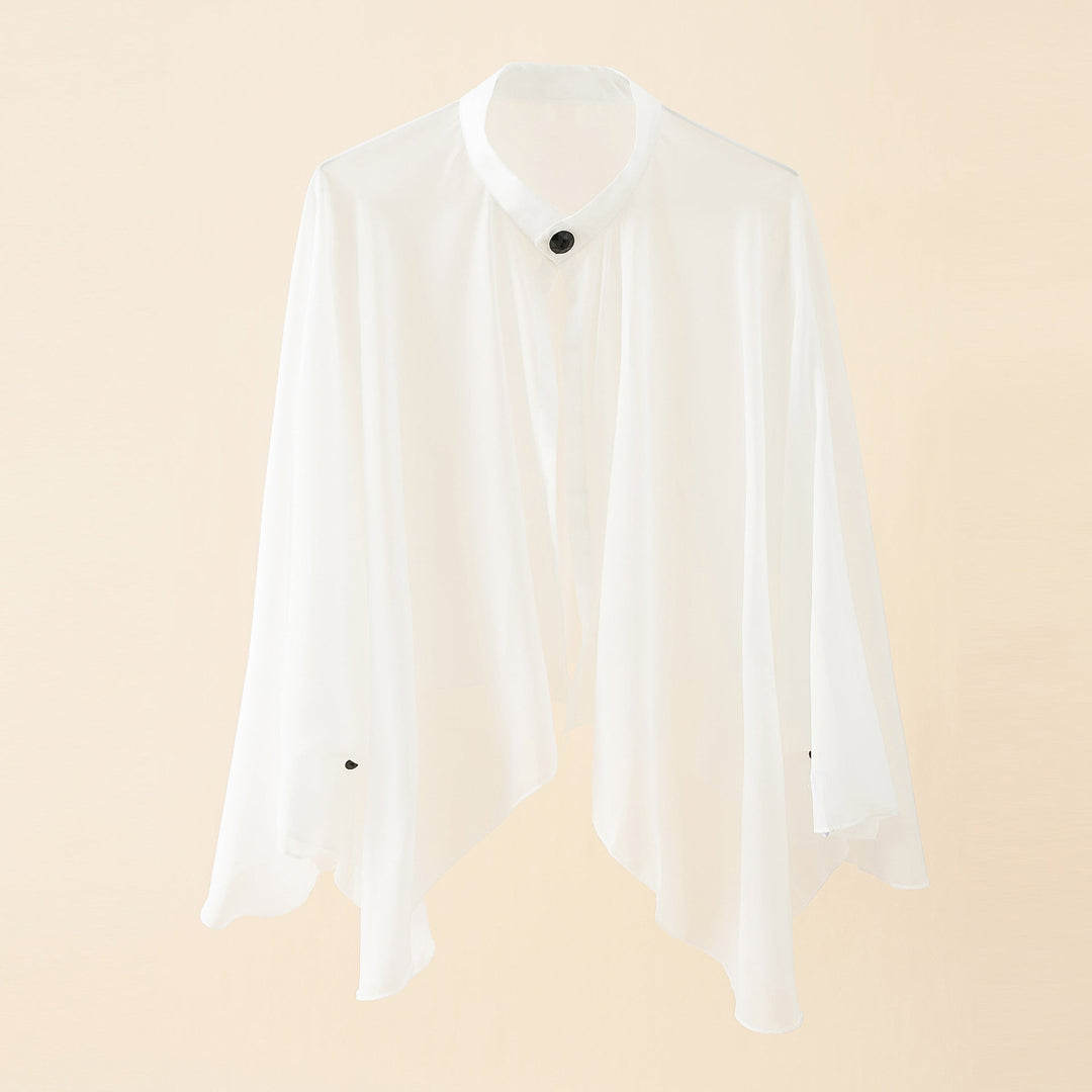 Damen Luftiger Chiffon-Kimono mit weit ausgestellten Ärmeln W&W Mode