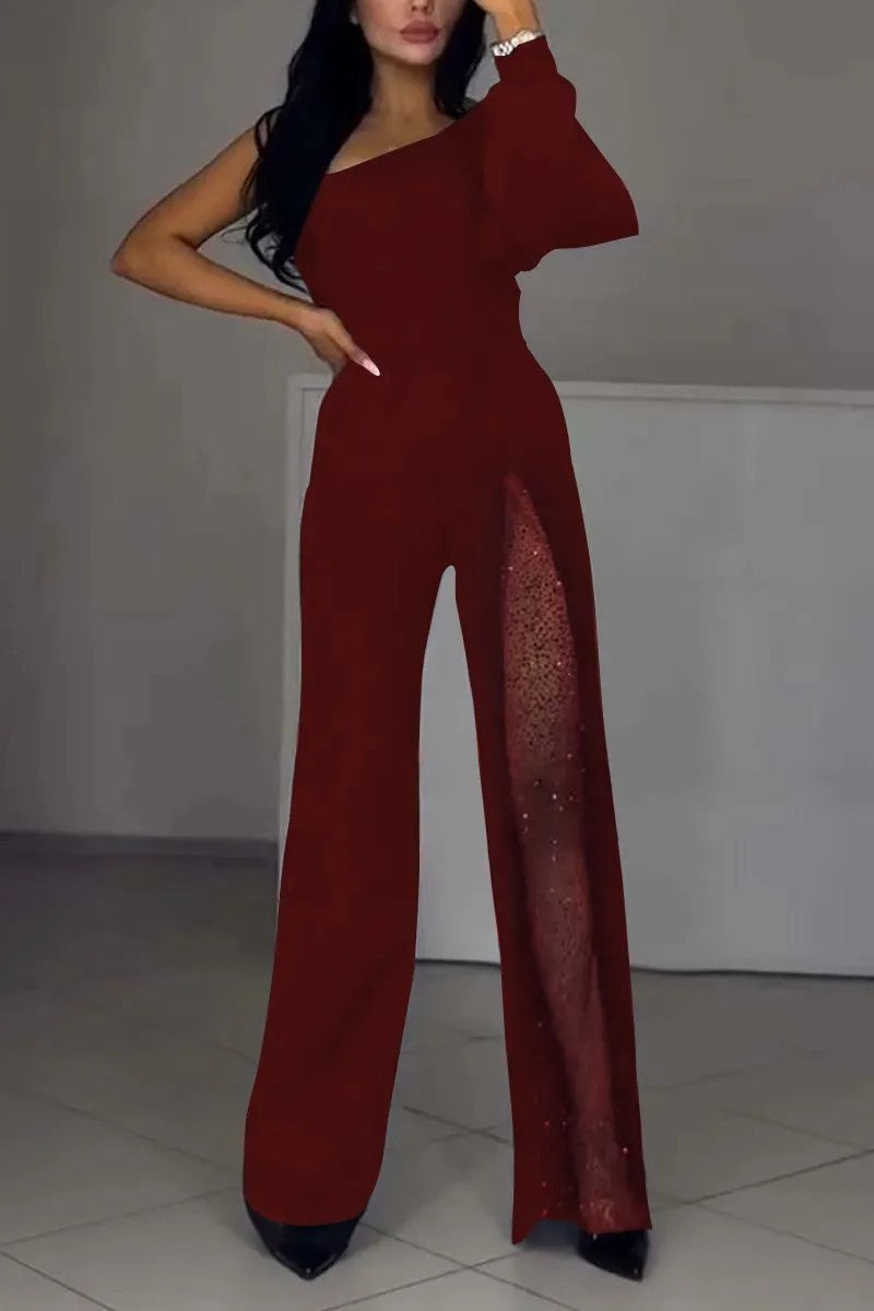 W&W Mode | Sexy einseitiger High-Slit-Jumpsuit
