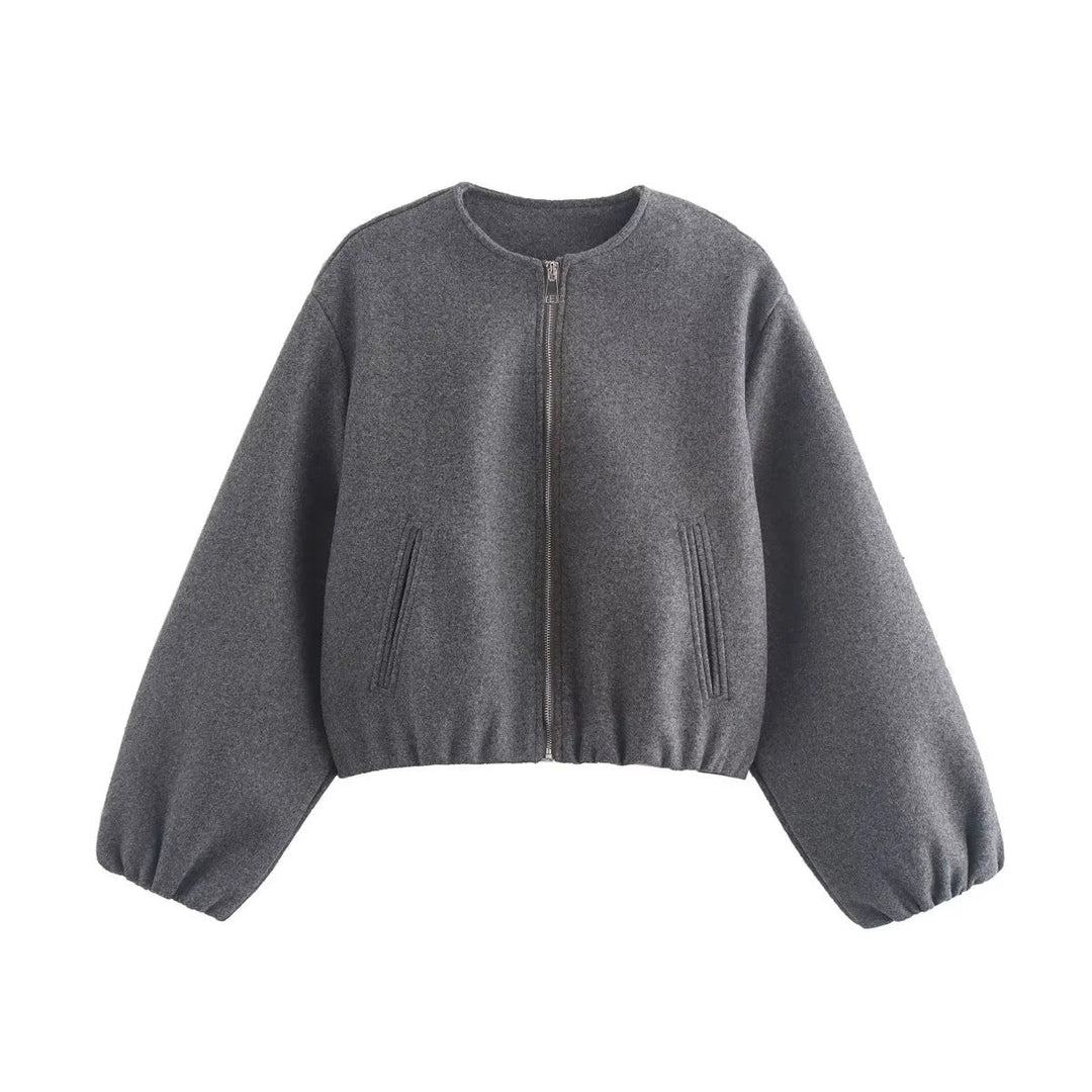 Damen lockere Blousonjacke aus weichem Material W&W Mode