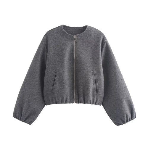Damen lockere Blousonjacke aus weichem Material W&W Mode