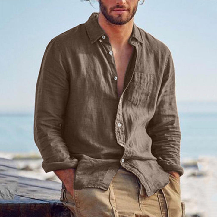 Herren Leichtes Leinenhemd W&W Mode