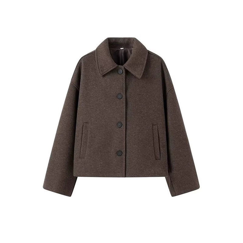 Damen kuschelige Wolljacke mit Knopfverschluss W&W Mode