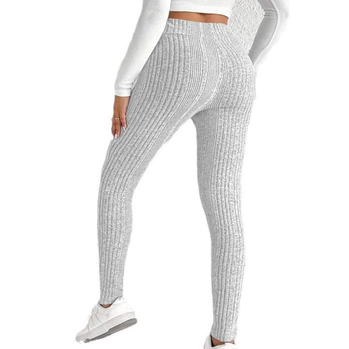 Damen enganliegende Rippleggings aus atmungsaktivem Stretchmaterial W&W Mode