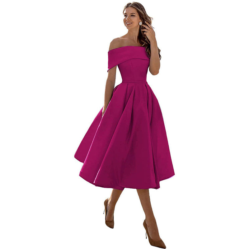 W&W Mode | Vielseitiges Trägerloses Satin-Kleid Für Partys