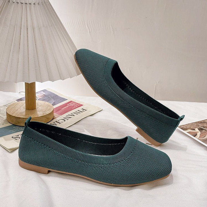 Damen Bequeme Slip-On Ballerinas mit atmungsaktiver Obermaterialstruktur W&W Mode