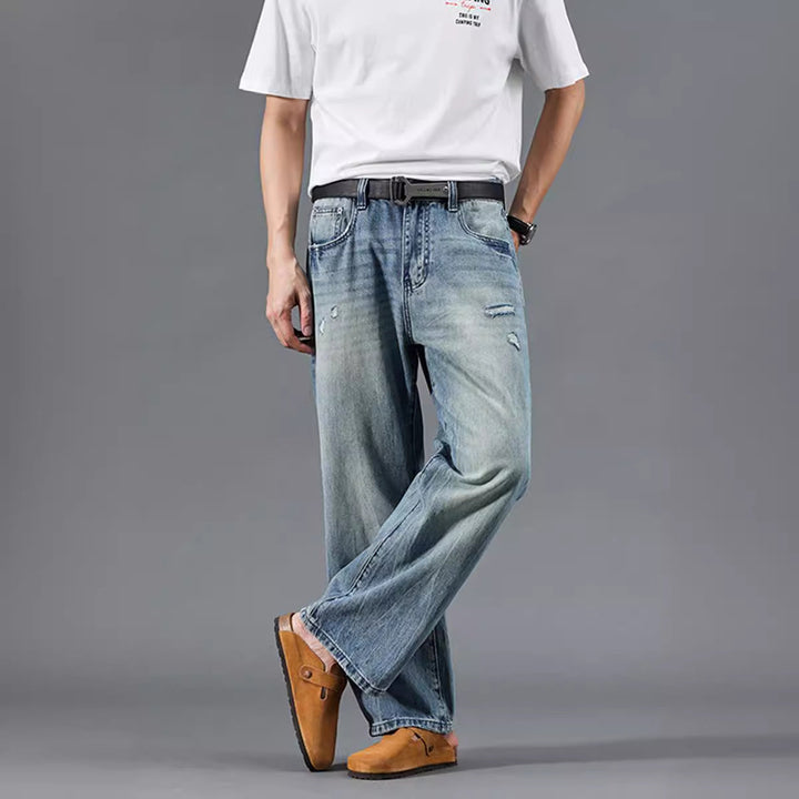 Herren entspannte Jeans im modernen Destroyed-Look W&W Mode
