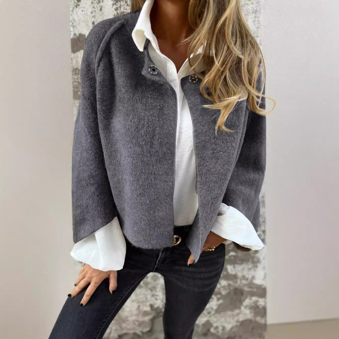 Damen kurzer Mantel aus Kaschmirimitat mit Polyester und Elasthan