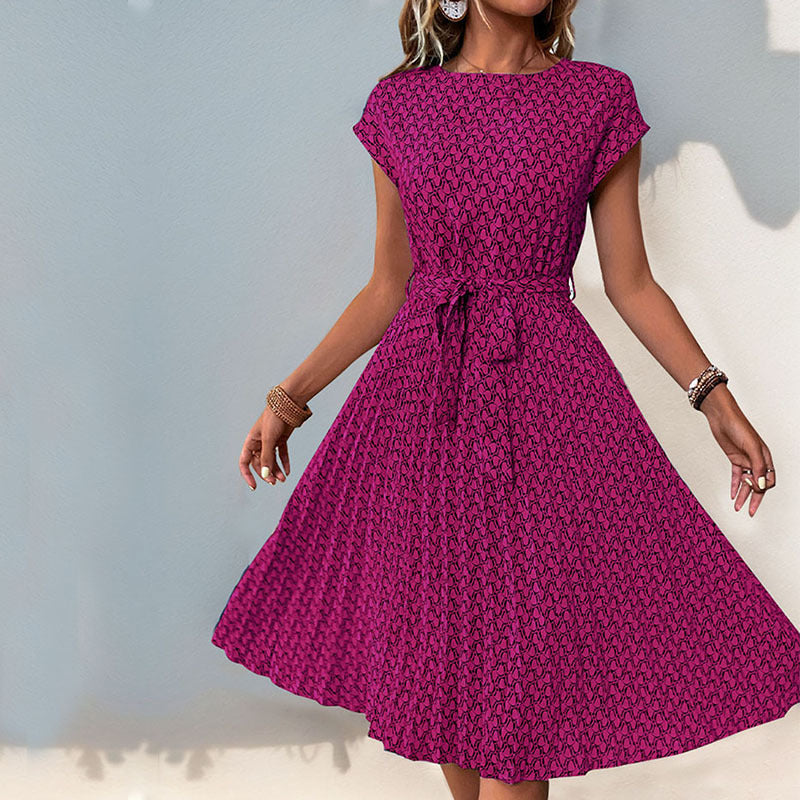 Damen Midikleid mit asymmetrischem Schnitt und modischem Bindegürtel W&W Mode