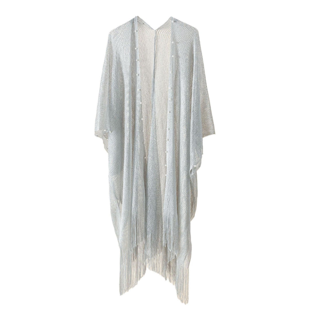 Damen transparenter Kaftan mit fransigen Kanten und elegantem Design W&W Mode