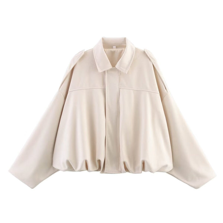 Damen Oversized Jacke mit lässiger Schnittführung und abnehmbaren Kragen W&W Mode