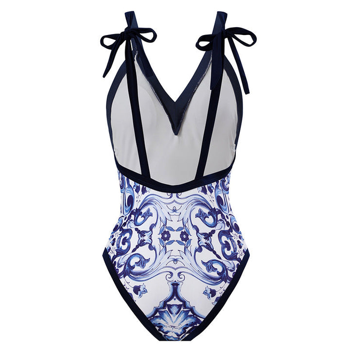 Damen Strandpareo mit elegantem floralen Design und verstellbarem Bindegürtel W&W Mode