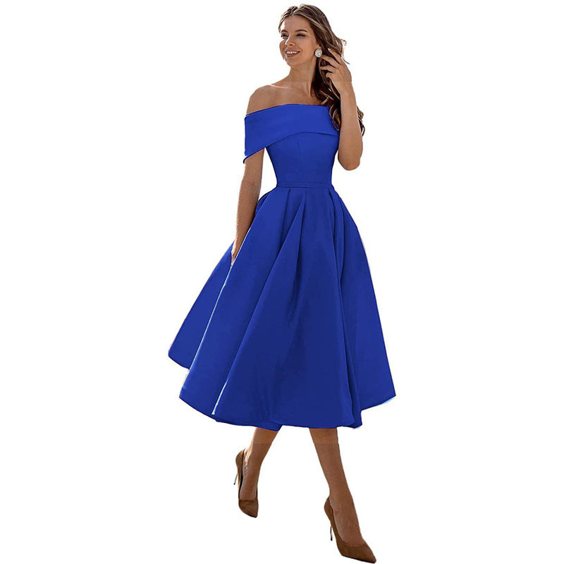 W&W Mode | Vielseitiges Trägerloses Satin-Kleid Für Partys