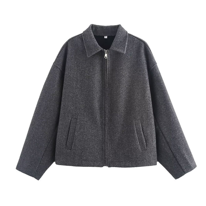 Damen Übergangsjacke aus hochwertigem Wollmix mit praktischen Taschen W&W Mode