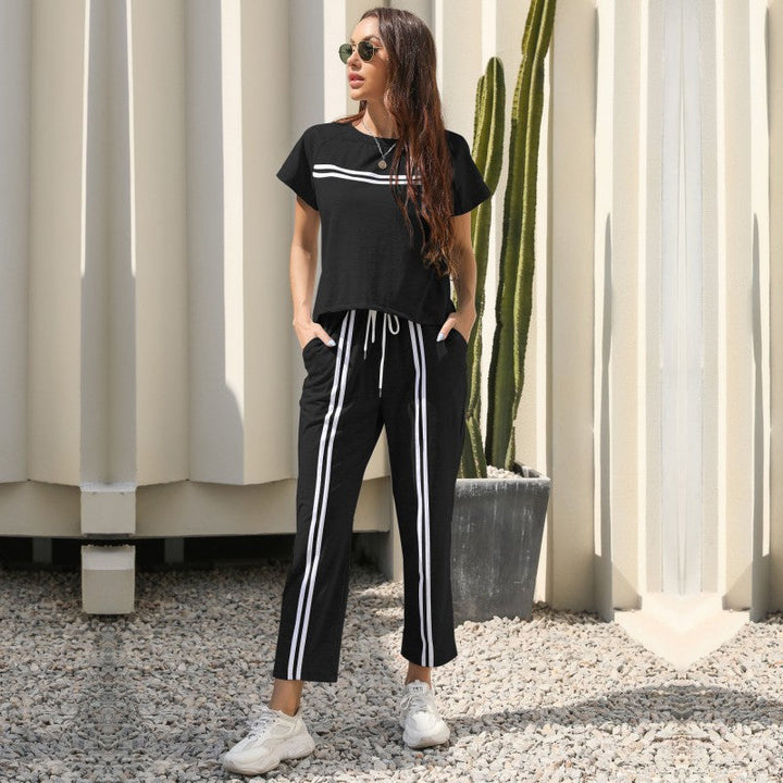 Damen Freizeitanzug mit bequemen Taschen und elastischem Bund W&W Mode