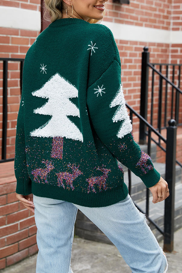 W&W Mode Plüsch Weihnachtsbaum Pullover Strickpullover