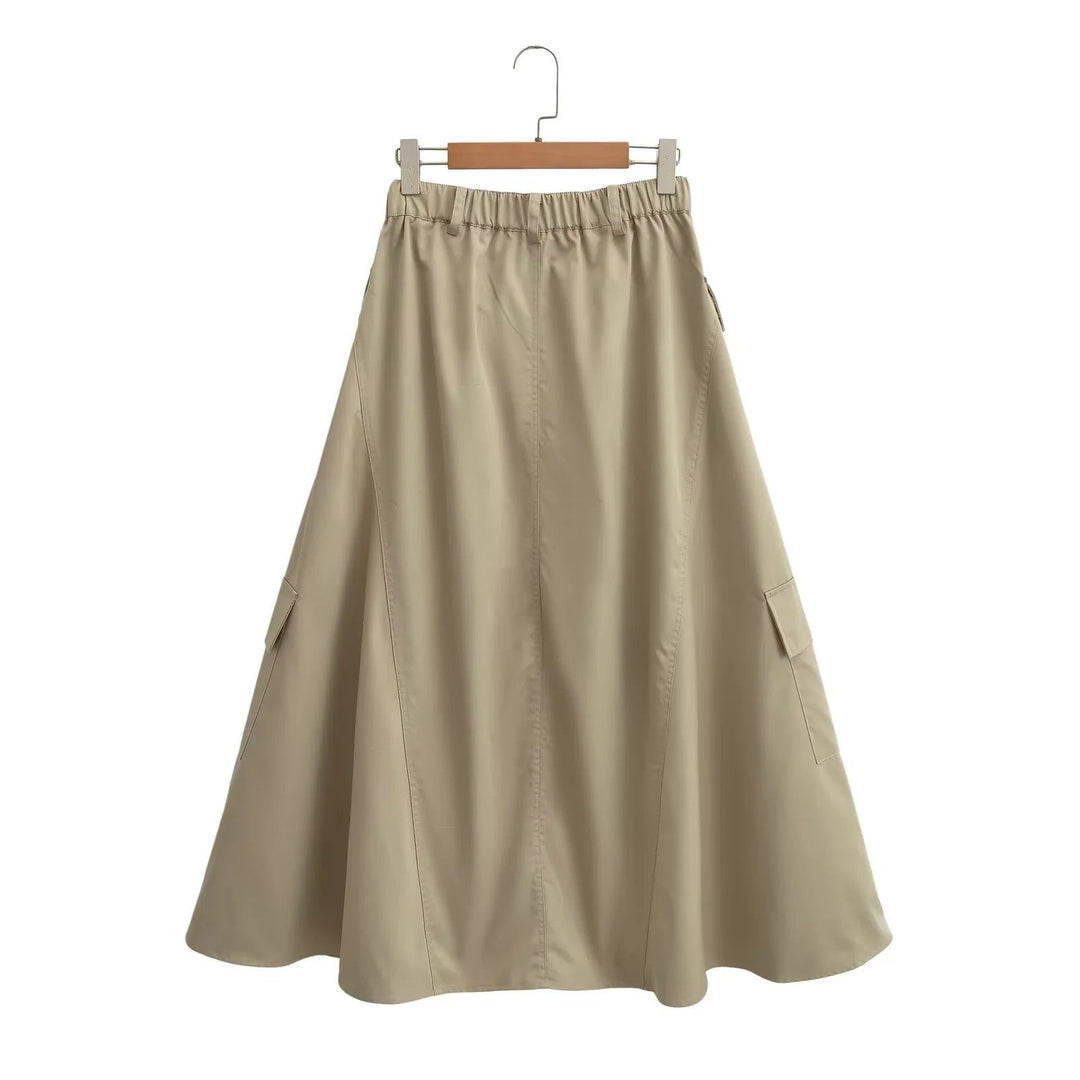 Damen Midirock mit praktischen Cargo-Taschen und elegantem Schnitt W&W Mode
