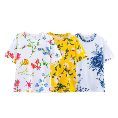 Damen T-Shirt aus hochwertiger Baumwolle mit floralem Print und lässigem Schnitt W&W Mode