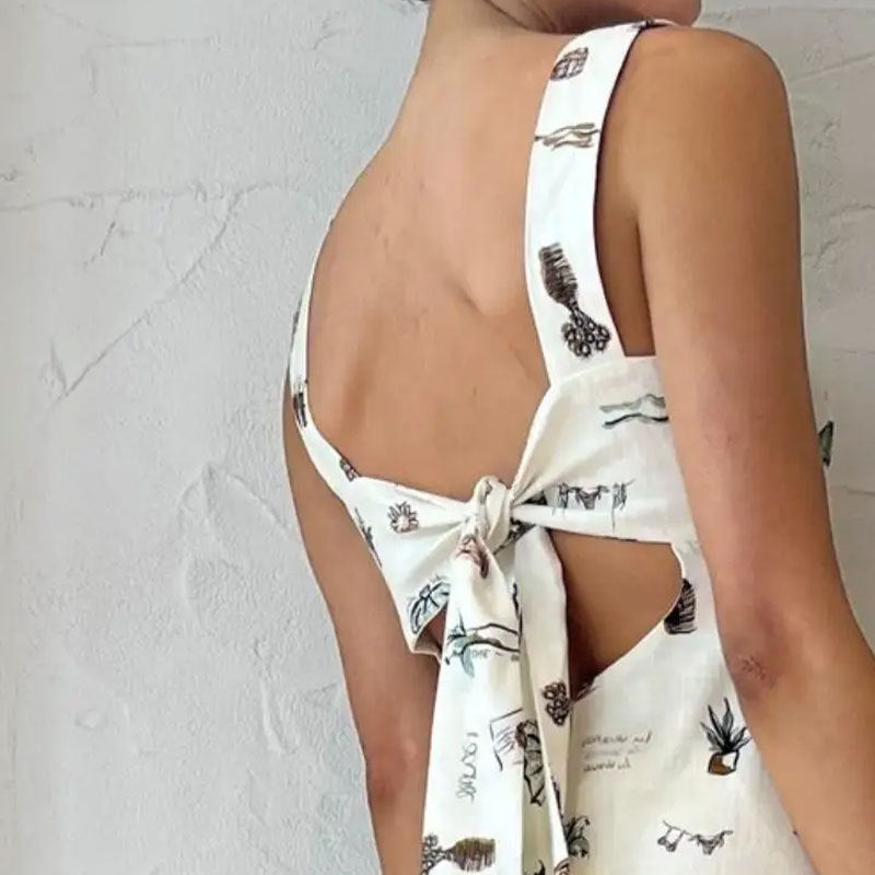 Damen Maxikleid mit kreativem Print und praktischen Taschen W&W Mode
