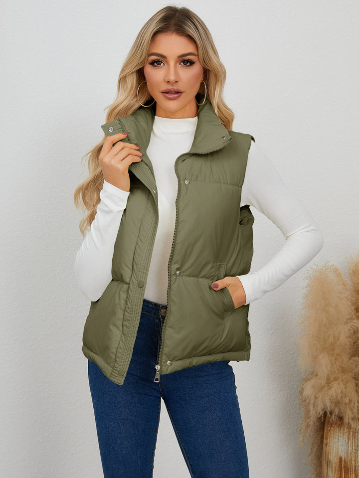 Damen Weste mit hohem Kragen und praktischen Taschen W&W Mode
