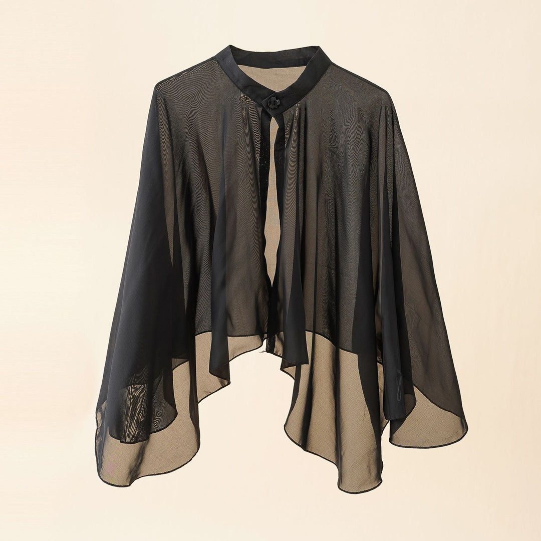 Damen Luftiger Chiffon-Kimono mit weit ausgestellten Ärmeln W&W Mode