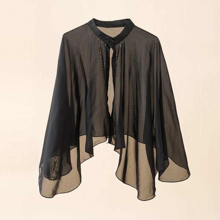 Damen Luftiger Chiffon-Kimono mit weit ausgestellten Ärmeln W&W Mode