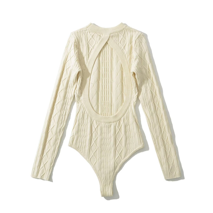 Damen Langarm Bodysuit mit strukturiertem Design W&W Mode