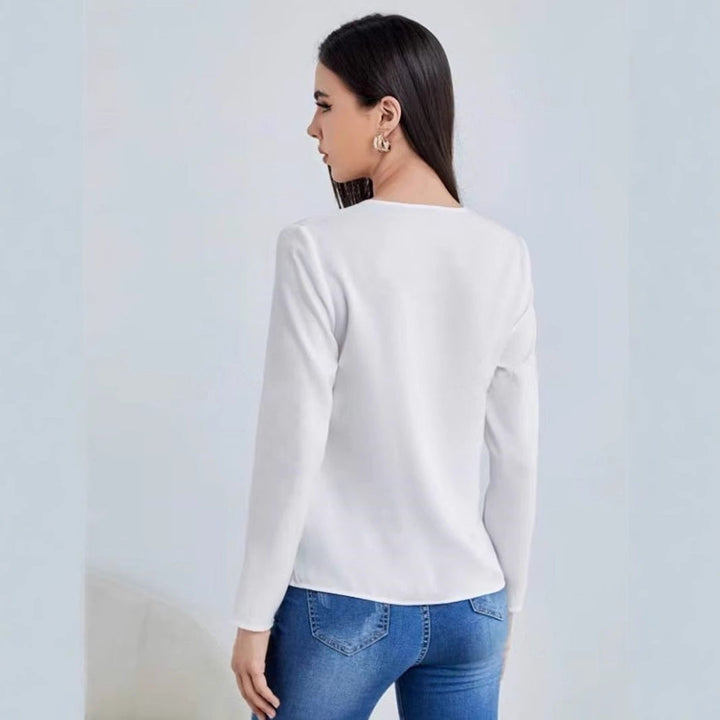 W&W Mode | Damen Satinbluse Imitation Seide Shirt