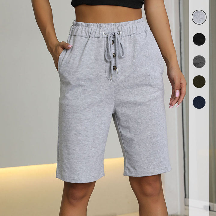 Damen Shorts mit elastischem Bund, Kordelzug und Seitentaschen