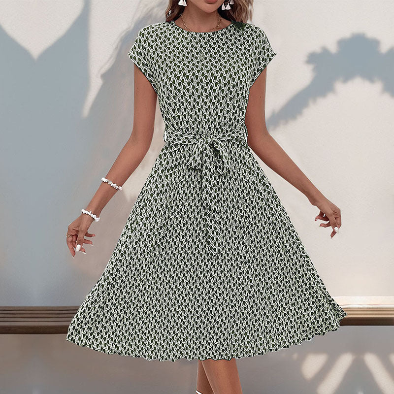 Damen Midikleid mit asymmetrischem Schnitt und modischem Bindegürtel W&W Mode
