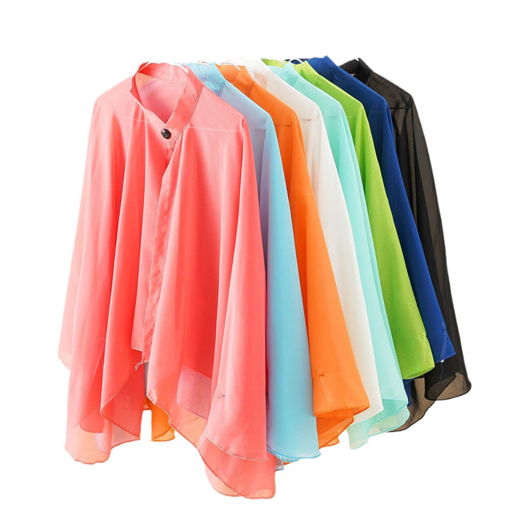 Damen Luftiger Chiffon-Kimono mit weit ausgestellten Ärmeln W&W Mode