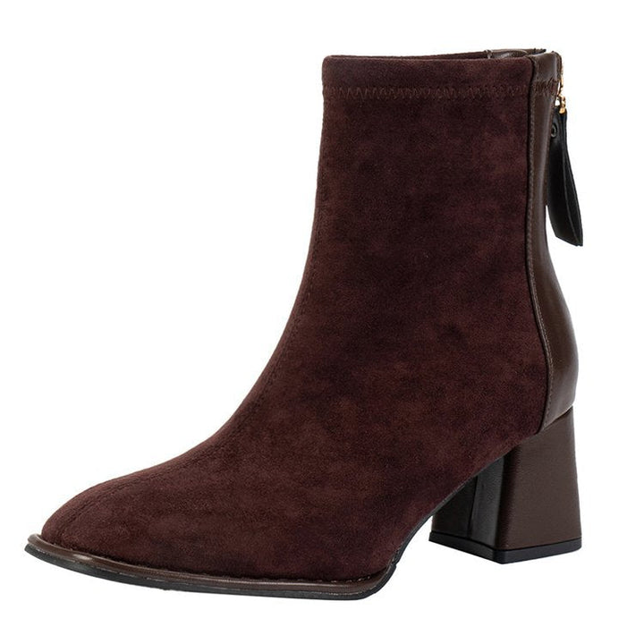 Damen Stiefeletten mit elegantem Blockabsatz und weichem Obermaterial W&W Mode