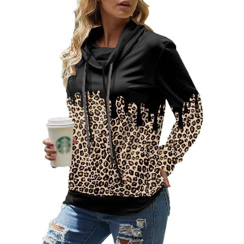 Damen Kapuzenpullover mit trendigem Animal-Print und lässigem Schnitt W&W Mode