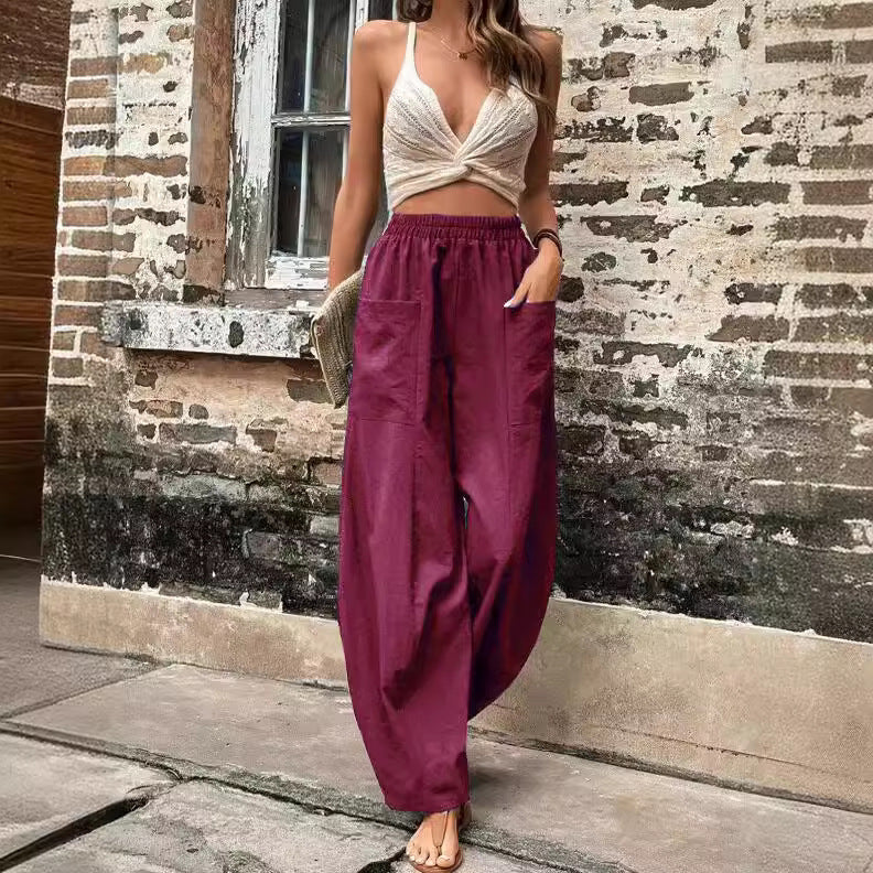 W&W Mode | Bequeme einfarbige Taschen Freizeit-Hosen