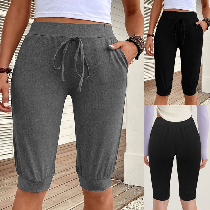 Damen Sportliche Kapuhosen im lässigen Design mit dekorativem Kordelzug W&W Mode