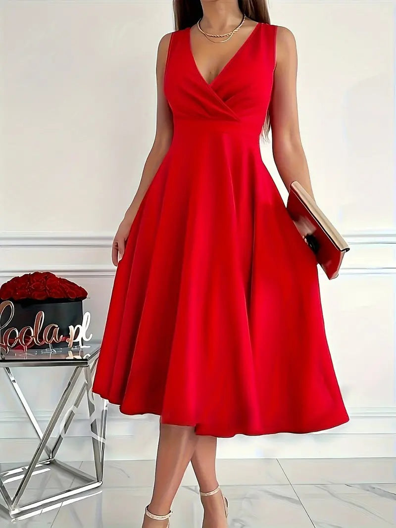 W&W Mode | Einfarbiges Tankkleid Asymmetrischer Ausschnitt Kleid