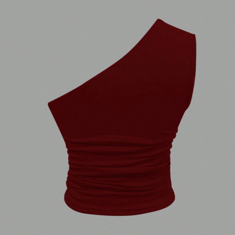 Damen Asymmetrisches Crop-Top mit figurschmeichelndem Design W&W Mode