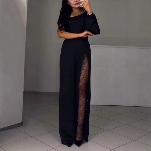 W&W Mode | Sexy einseitiger High-Slit-Jumpsuit