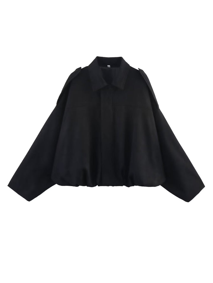 Damen Oversized Jacke mit lässiger Schnittführung und abnehmbaren Kragen W&W Mode