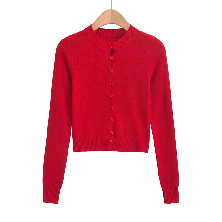 Damen Strickjacke mit modischem Rundhalsausschnitt und eleganter Knopfleiste W&W Mode
