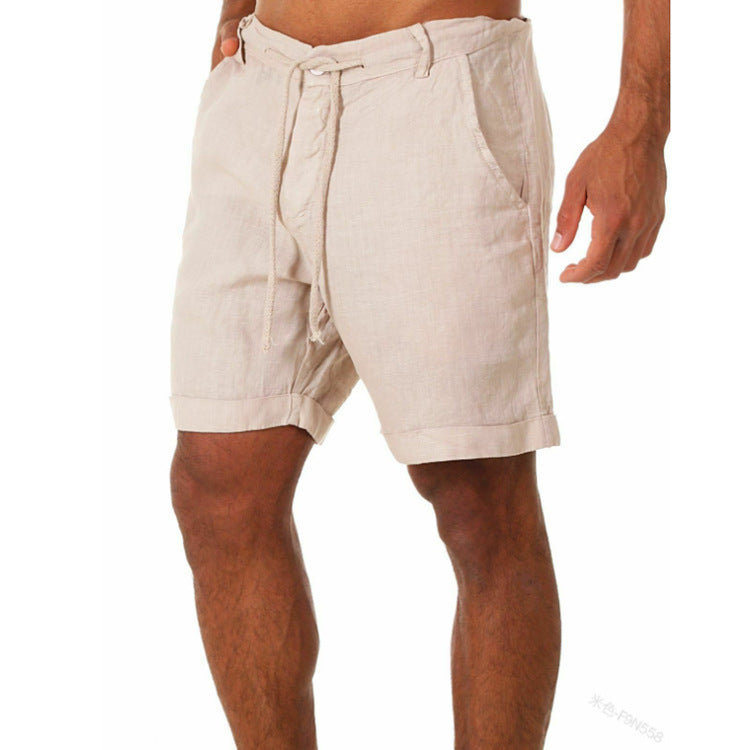 Herren Freizeitliche Leinen-Shorts mit modernem Schnitt W&W Mode