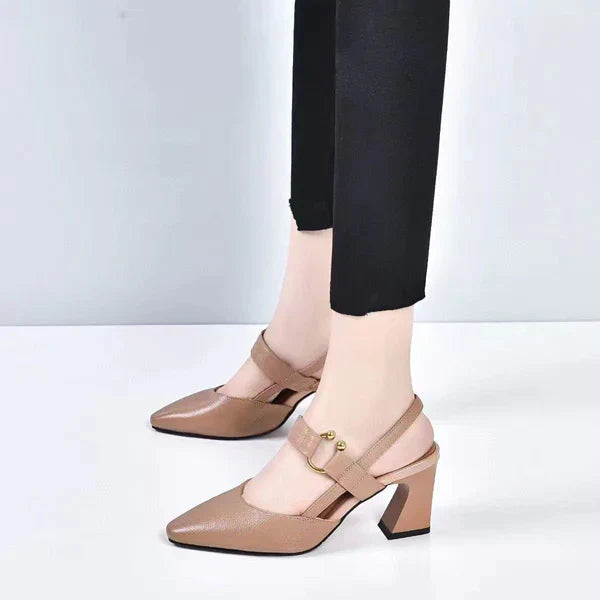 W&W Mode - Orthopädische High Heels Sandalen | Kitten Heel mit Riemchensandalen