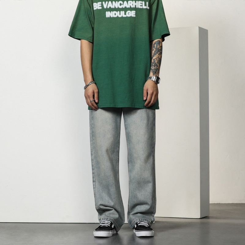 Herren entspannte Bootcut-Jeans mit hohem Bund und lässigem Schnitt W&W Mode