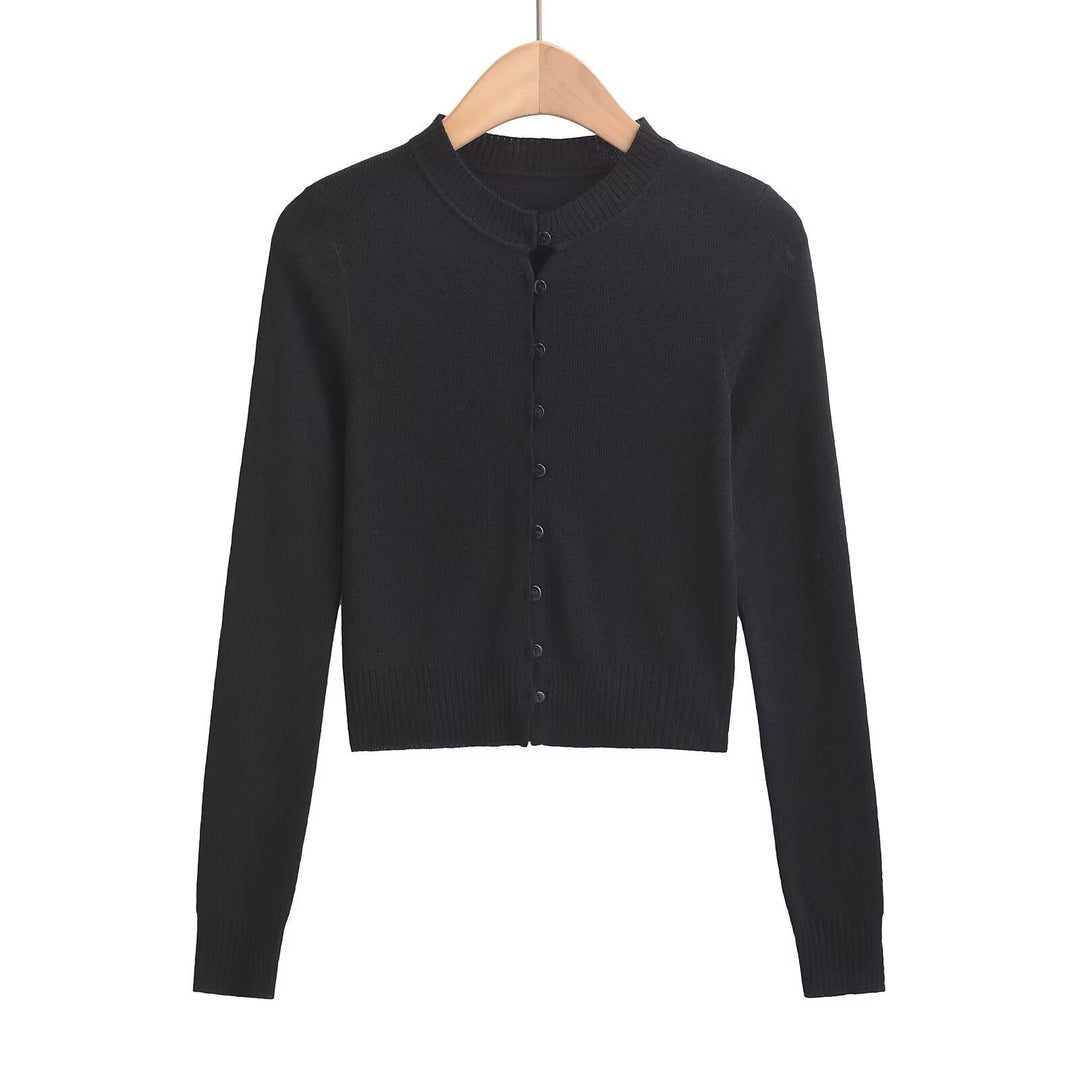 Damen Strickjacke mit modischem Rundhalsausschnitt und eleganter Knopfleiste W&W Mode